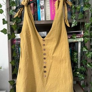 Zaful Yellow Tie-up Romper